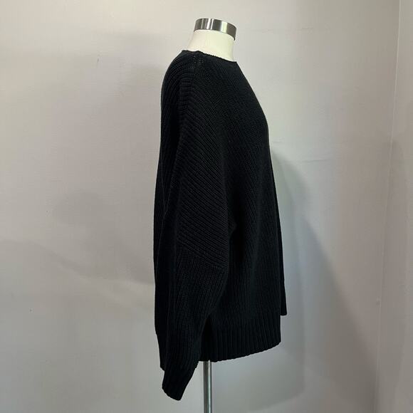 J. Crew Ribbed Sweater Plus Size 3X Black Linen Cotton Blend NWT - Picture 3 of 8